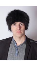 Black raccoon fur hat - unisex